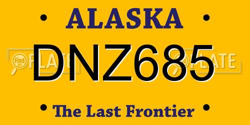 DNZ685 Alaska License Plate
