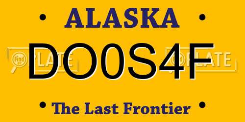 DO0S4F Alaska License Plate