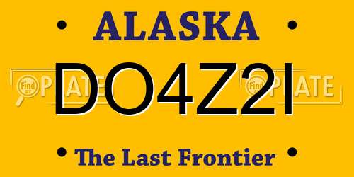 DO4Z2I Alaska License Plate