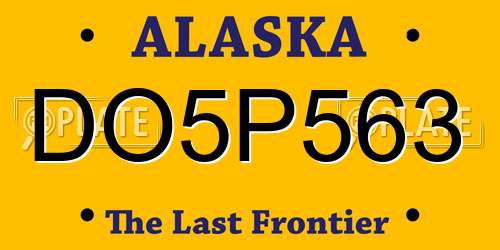 DO5P563 Alaska License Plate