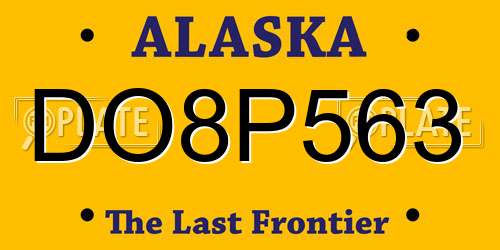 DO8P563 Alaska License Plate