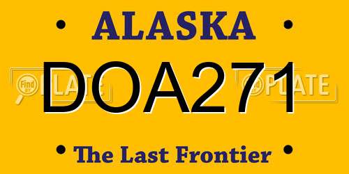 DOA271 Alaska License Plate