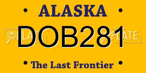 DOB281 Alaska License Plate