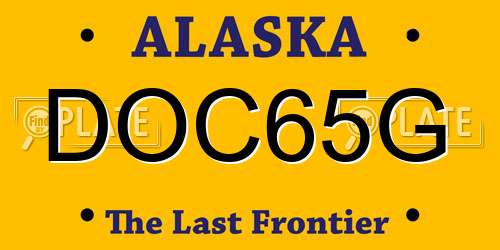 DOC65G Alaska License Plate