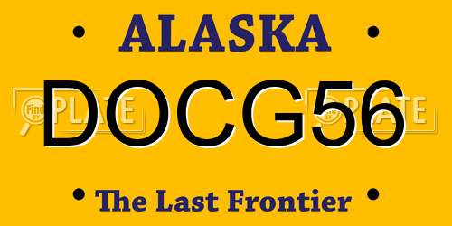 DOCG56 Alaska License Plate