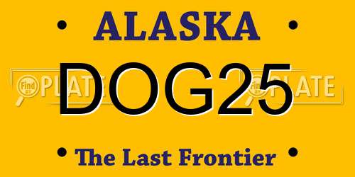 DOG25 Alaska License Plate