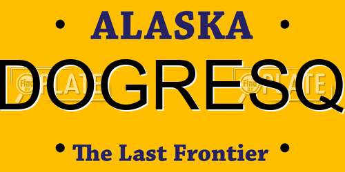 DOGRESQ Alaska License Plate