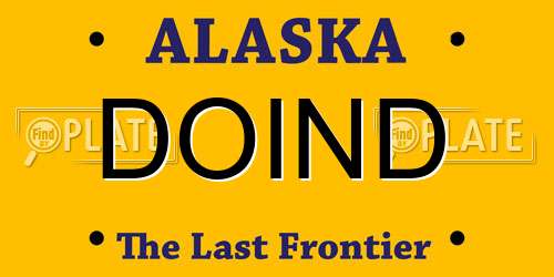 DOIND Alaska License Plate