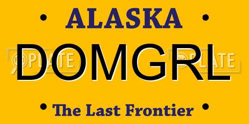 DOMGRL Alaska License Plate
