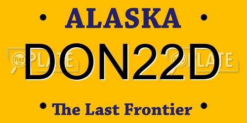 DON22D Alaska License Plate