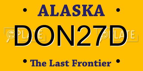 DON27D Alaska License Plate
