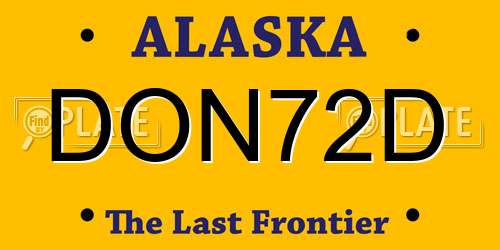 DON72D Alaska License Plate