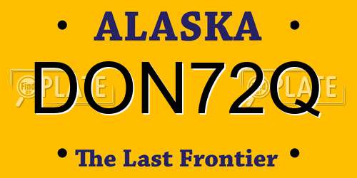 DON72Q Alaska License Plate