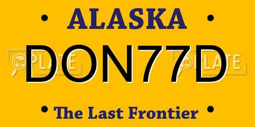 DON77D Alaska License Plate