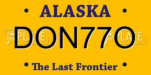 DON77O Alaska License Plate