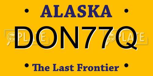 DON77Q Alaska License Plate