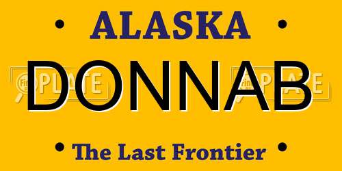 DONNAB Alaska License Plate