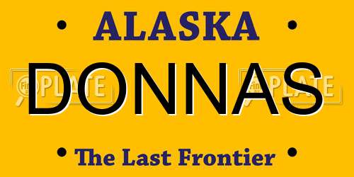 DONNAS Alaska License Plate