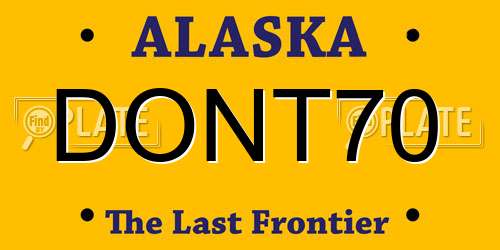 DONT70 Alaska License Plate