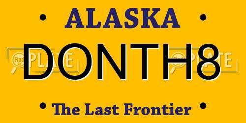 DONTH8 Alaska License Plate