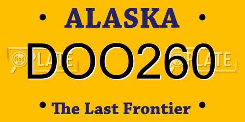 DOO260 Alaska License Plate