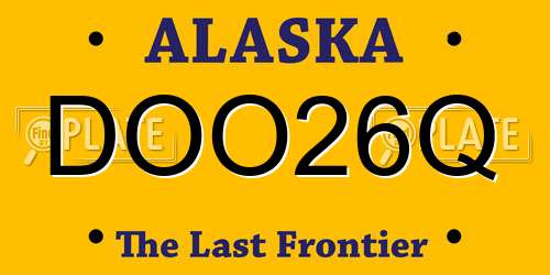 DOO26Q Alaska License Plate
