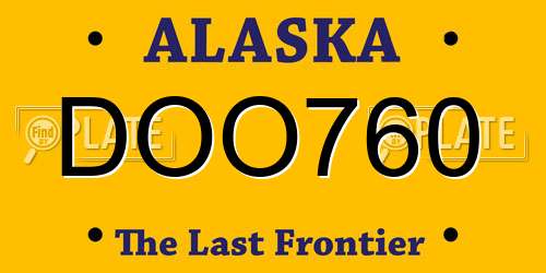 DOO760 Alaska License Plate