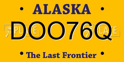 DOO76Q Alaska License Plate