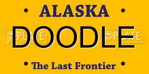 DOODLE Alaska License Plate