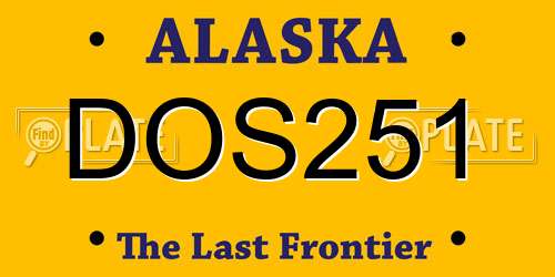 DOS251 Alaska License Plate