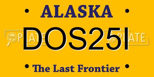 DOS25I Alaska License Plate