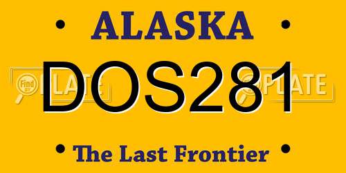 DOS281 Alaska License Plate