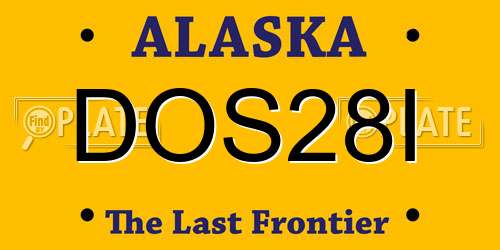 DOS28I Alaska License Plate