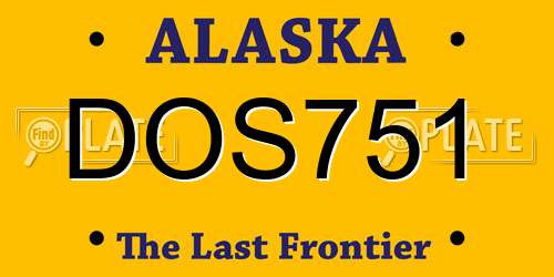 DOS751 Alaska License Plate