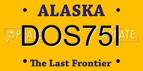 DOS75I Alaska License Plate