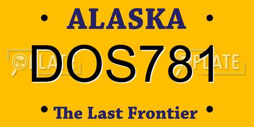 DOS781 Alaska License Plate