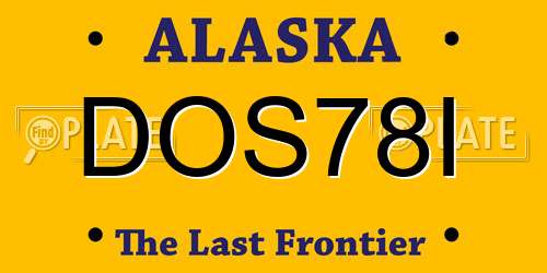 DOS78I Alaska License Plate