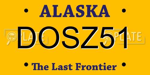 DOSZ51 Alaska License Plate
