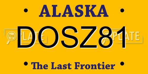 DOSZ81 Alaska License Plate