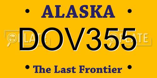 DOV355 Alaska License Plate