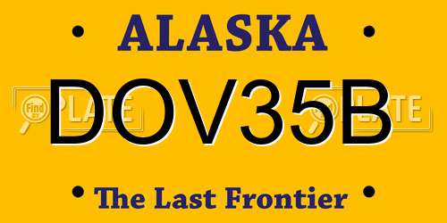DOV35B Alaska License Plate