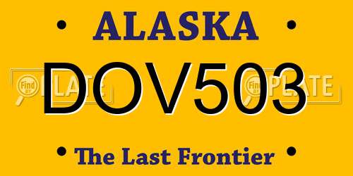 DOV503 Alaska License Plate