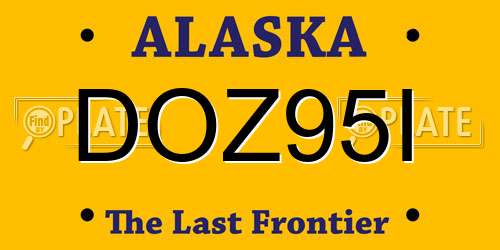 DOZ95I Alaska License Plate