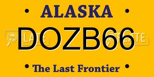 DOZB66 Alaska License Plate