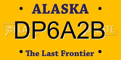 DP6A2B Alaska License Plate