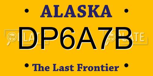 DP6A7B Alaska License Plate