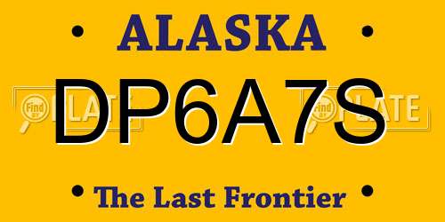 DP6A7S Alaska License Plate