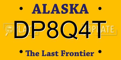 DP8Q4T Alaska License Plate