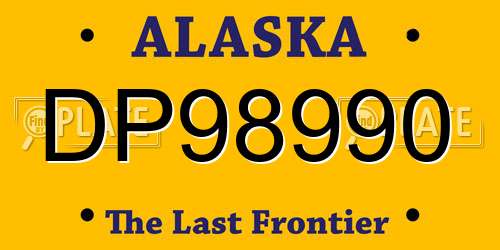 DP98990 Alaska License Plate