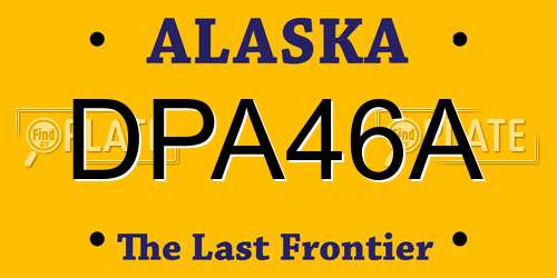 DPA46A Alaska License Plate